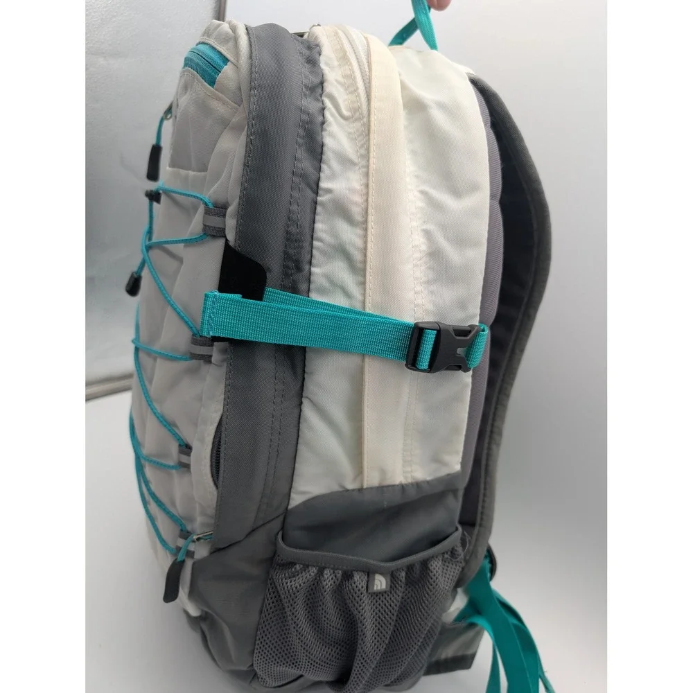 The North Face Borealis Backpack Grey White Teal Bungee Daypack READ!